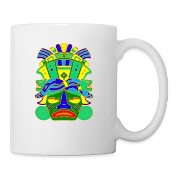 Masque maya avec tête de serpent / chapeau - Mug blanc - blanc - Droite