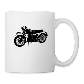 Klassisches Motorrad Black Shadow - Tasse - Weiß - Rechts