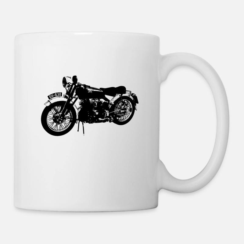 Klassisches Motorrad Black Shadow - Tasse - Weiß