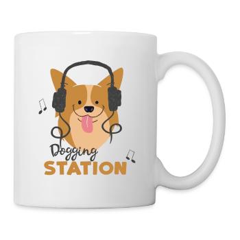Corgi Hund Dogging Station - Kopfhörer Pods - Tasse - Weiß - Rechts