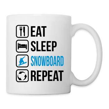 Eat Sleep Snowboard Repeat - Tasse - Weiß - Rechts