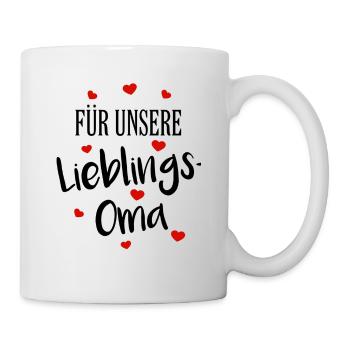 Oma Liebe Großmutter Lieblingsoma Herz - Tasse - Weiß - Rechts