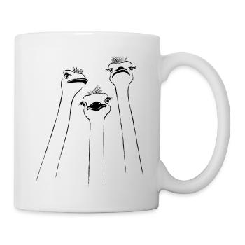 ostrich emu long neck funny bird - Mug - white - Right