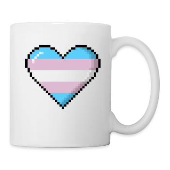 Transgender Pride 8Bit Pixel Herz - Tasse - Weiß - Rechts