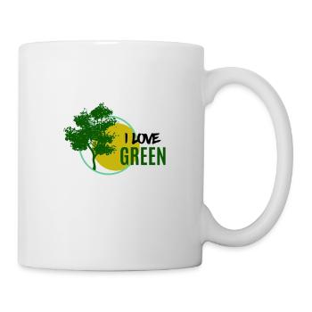 I love Green - Ich liebe grün - Tasse - Weiß - Rechts