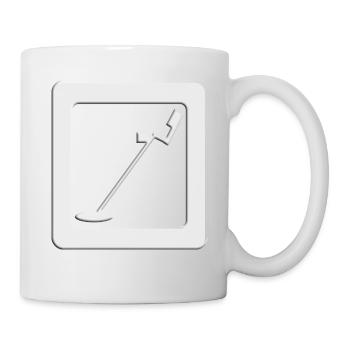 Symbol Metalldetektor zum Sondeln und Schatzsuche - Tasse - Weiß - Rechts