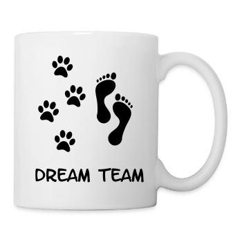 Ton chien et toi l’équipe de rêve. Chien ami - Mug blanc - blanc - Droite