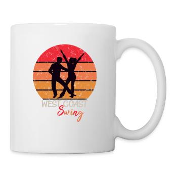 West Coast Swing Sunset WCS westie dancing - Mug - white - Right