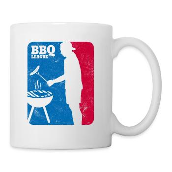 BBQ LIGA LOGO USED LOOK - Tasse - Weiß - Rechts