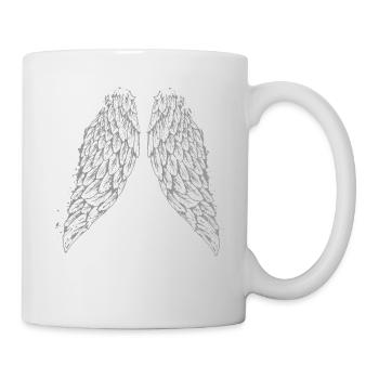 Farbsöldner - Flügel - Engelsflügel - Tasse - Weiß - Rechts