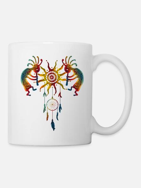 Kokopelli Duo - Power Sun Dreamcatcher 1 - Mug - white
