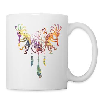 Native American Kokopelli - Dreamcatcher Wolf 1 - Tasse - Weiß - Rechts