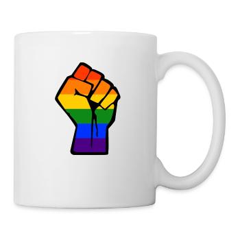 LGBT Fist Fighting Gay Pride CSD Rainbow - Mug - white - Right