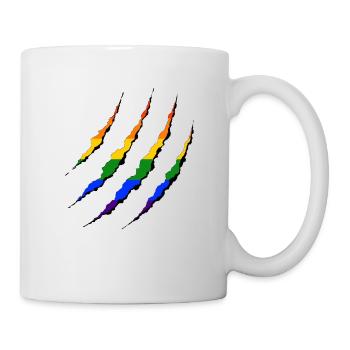 LGBT Wunde Gay Pride Regenbogen Coming Out - Tasse - Weiß - Rechts
