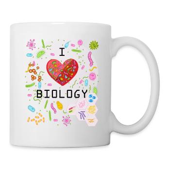 I Love Biology - Ich liebe Biologie | Fun Shirt - Tasse - Weiß - Rechts