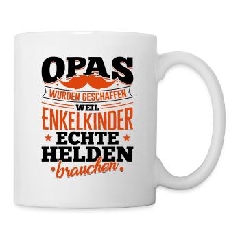 Grandpa grandchildren real hero family grandson saying - Mug - white - Right