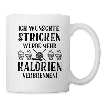Kalorien stricken - Tasse - Weiß - Rechts