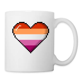 Lesbenstolz 8Bit Pixel Herz - Tasse - Weiß - Rechts