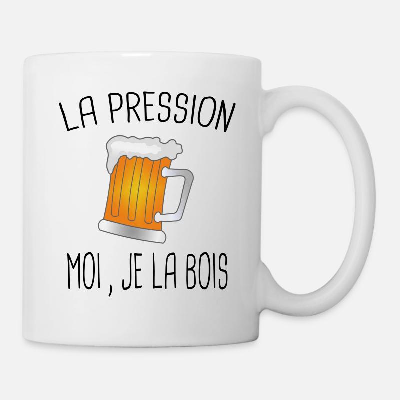 La pression je la bois / Bière - Mug blanc - blanc