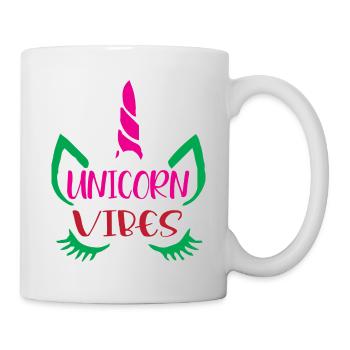 Unicorn Sayings: Unicorn Vibes - Mug - white - Right