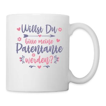 Willst Du meine Patentante sein? - Tasse - Weiß - Rechts
