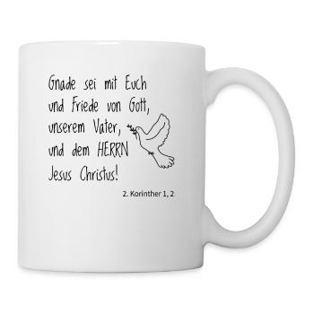 Segensspruch Glaube für Gläubige Taufe Gott Bibel - Tasse - Weiß - Rechts