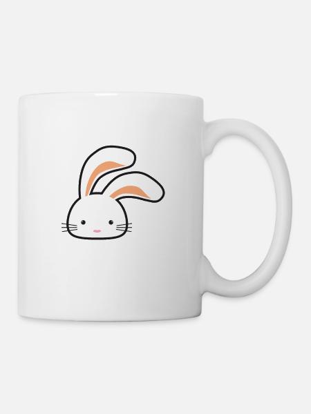 Mignon lapin aux oreilles longues - Mug blanc - blanc