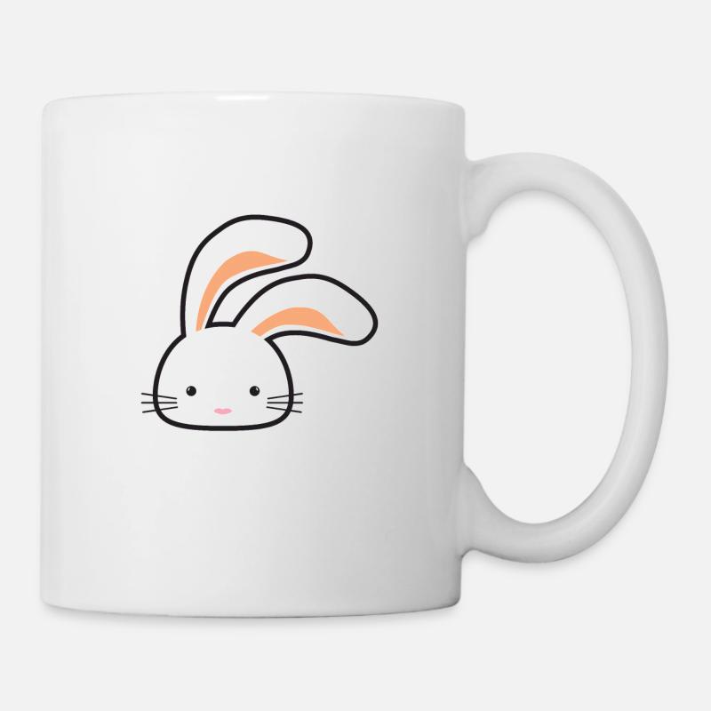 Cute rabbit with long ears - Mug - white