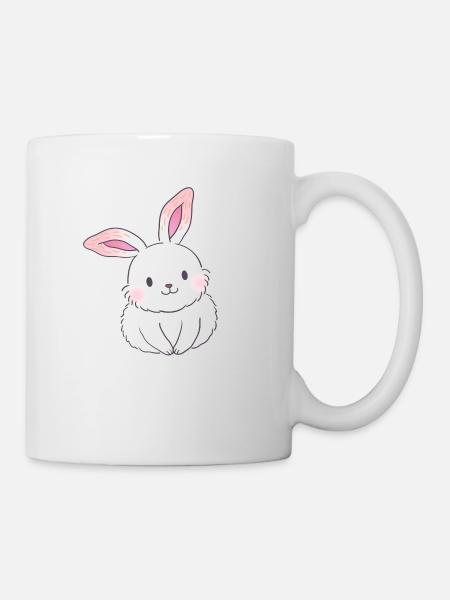 Lapin mignon a l'air drôle - Mug blanc - blanc