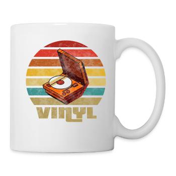 Vinyl Vintage Retro Musik Box Schallplatte Platte - Tasse - Weiß - Rechts