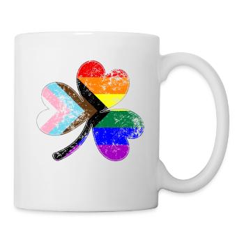 LGBTQ Progress Pride Kleeblatt - Tasse - Weiß - Rechts