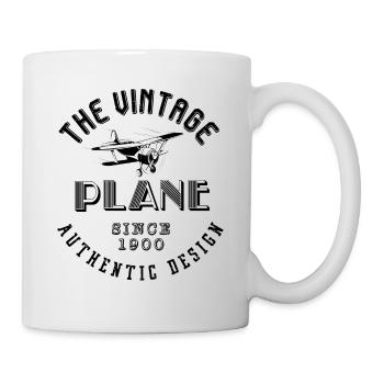 vintage plane plane - Mug - white - Right