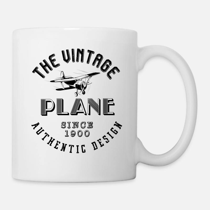 vintage plane avion - Mug blanc - blanc