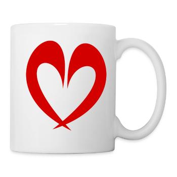 HERZ. HERZ. HEILIGER VALENTINSTAG. HERZ. KÜSSEN. SCHMATZEN. - Tasse - Weiß - Rechts