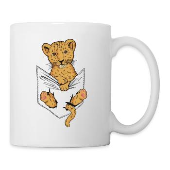 Lion baby in a bag - Mug - white - Right