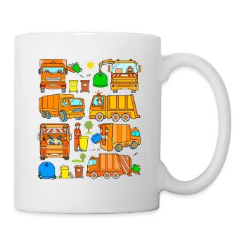 Fahrzeuge Müllmann Lastwagen Müllabfuhr Müllwagen - Tasse - Weiß - Rechts