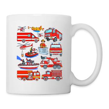Cars firefighters firefighter vehicles - Mug - white - Right