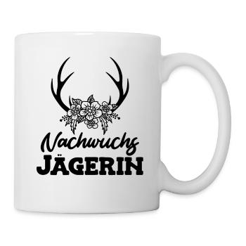 Jäger Mädchen Nachwuchsjägerin Jagd Papa ist Jäger - Tasse - Weiß - Rechts