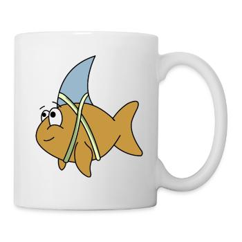 Fish with shark fin - Mug - white - Right