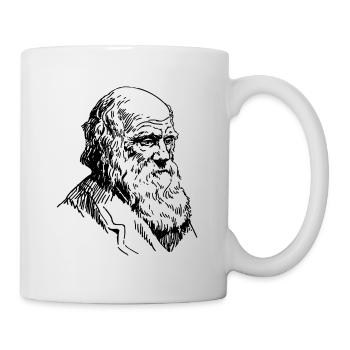 Porträt Darwin Biologie Evolutionstheorie - Tasse - Weiß - Rechts