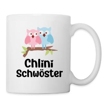 Chlini Schwöster grossi Schwöster Schweiz Baby - Tasse - Weiß - Rechts