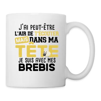 Brebis Mouton Agneau Laine Humour Ferme Agricole - Mug blanc - blanc - Droite