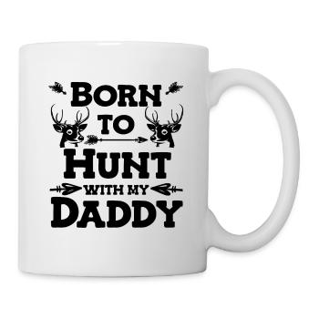 Born to go hunting with dad Young hunters - Mug - white - Right