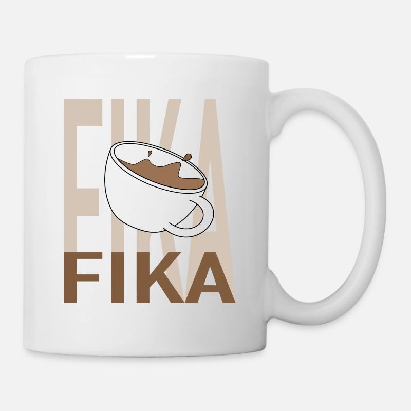 Fika Kaffee Pause Schwedisch - Tasse - Weiß