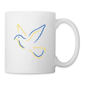 Colombe de la paix Ukraine Pas de soutien de guerre Oiseau Kiev - Mug blanc - blanc - Droite