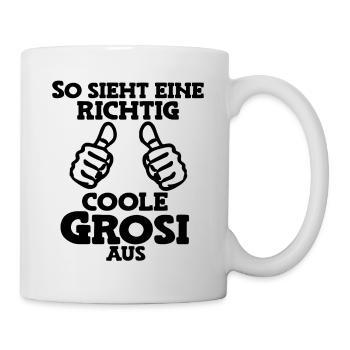 So sieht eine coole Grosi aus Oma Schweiz Omi - Tasse - Weiß - Rechts