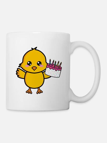 Küken Niedlich Geburtstag Geburtstagskuchen - Tasse - Weiß