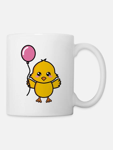 Ballon d’anniversaire mignon poussin - Mug blanc - blanc