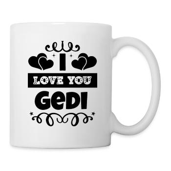 Bester Gedi sein Patenonkel fragen Taufe - Tasse - Weiß - Rechts