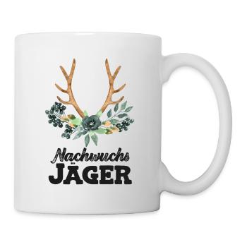 Nachwuchs Jäger Nachwuchsjäger Jagd Papa Jägerin - Tasse - Weiß - Rechts